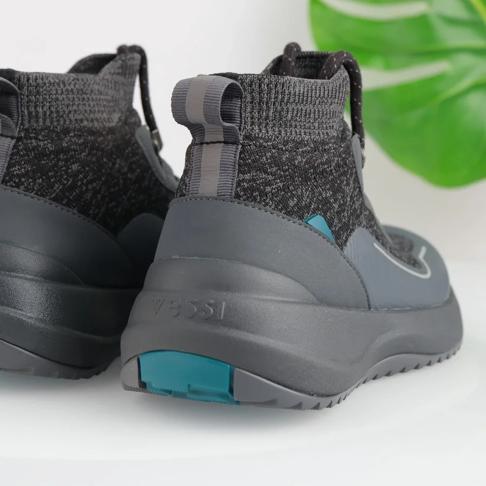 Vessi Womens Stormburst High Top Boot Sneakers Size 5 Waterproof Gray Black Shoe